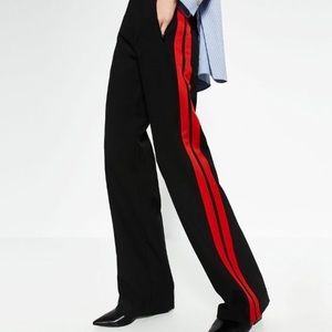 Zara wide leg red stripe and pants